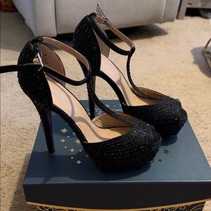 Thalia Sodi Black Textured Heels